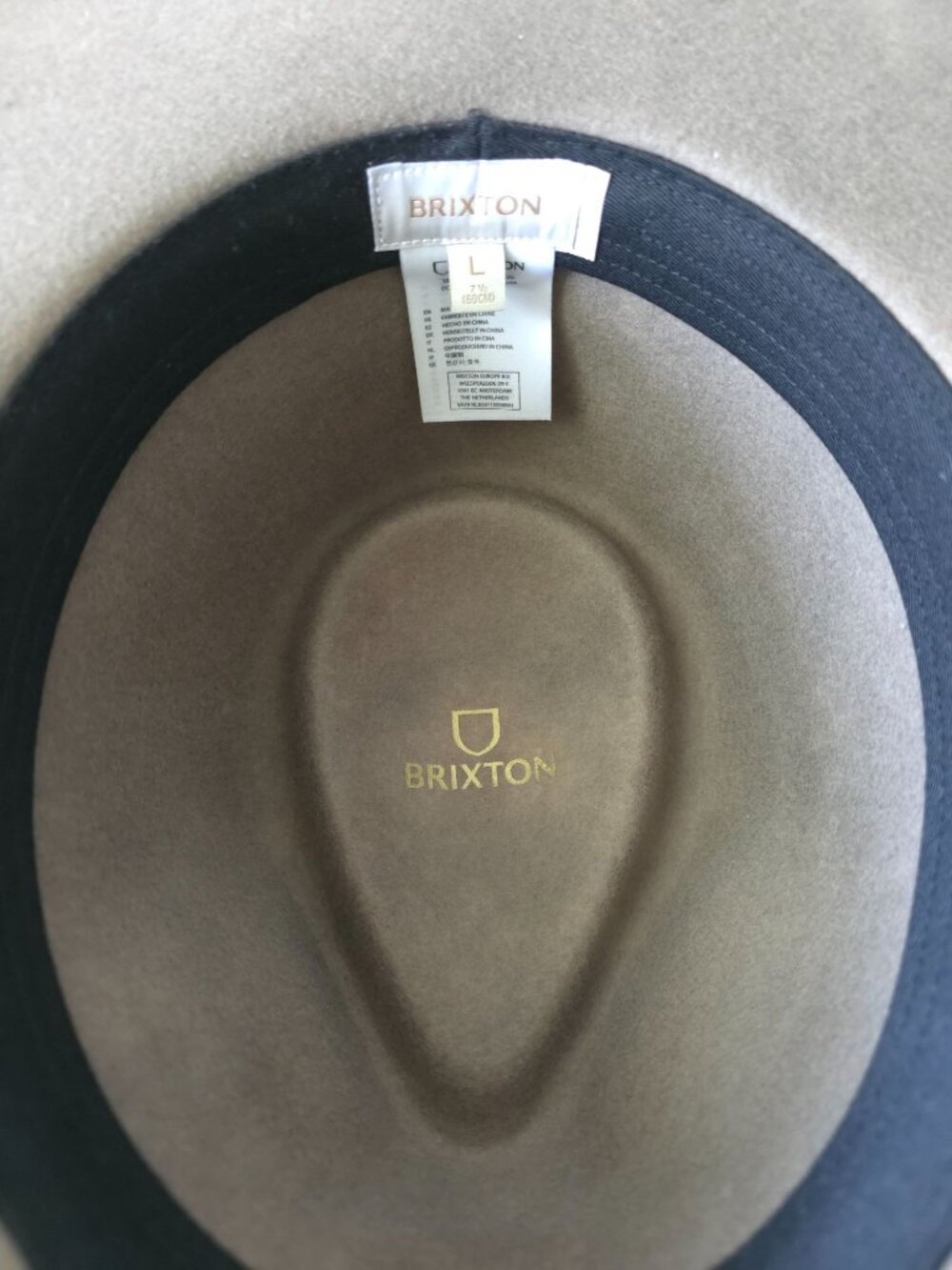 Brixton Joanna Tan Wool Felt Fedora Hat W/ Feather & Ribbon Band Large (7-1/2) - Picture 5 of 7